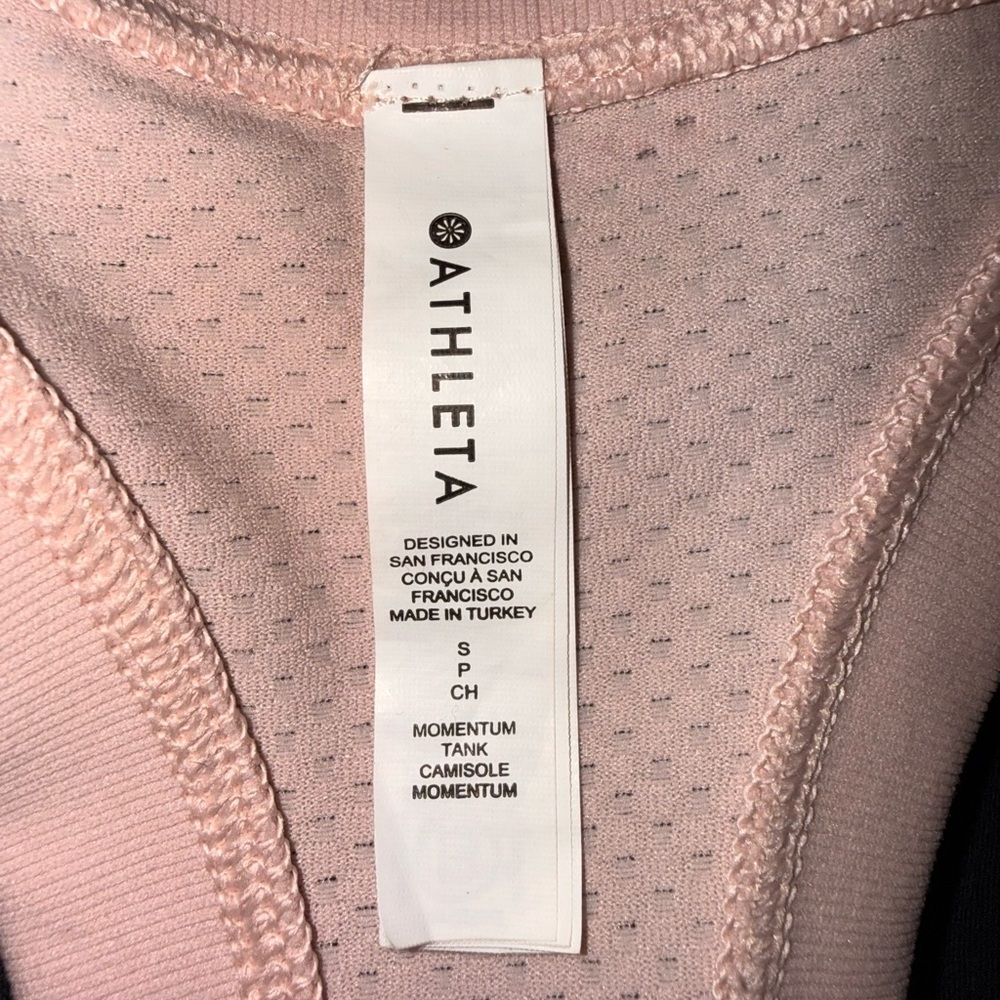 NWOT Athleta Seamless Tank Top Momentum Light Pink Breathable Anti-Chafe S - Picture 4 of 8